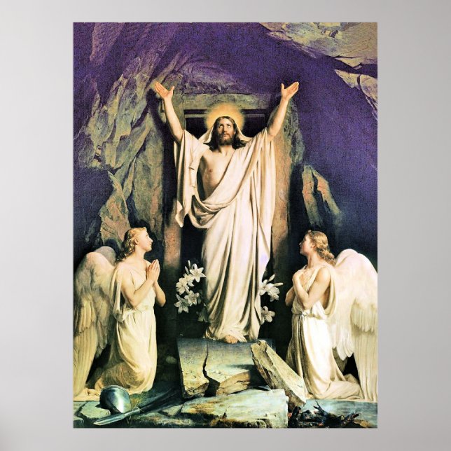 Resurrection of Christ, painting by Carl Bloch, Poster (Front)