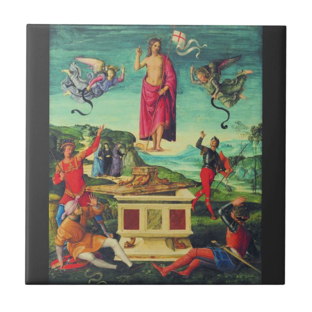 Resurrection of Jesus Christ by Raphael Ceramic Tile (Front)