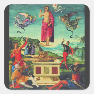 Resurrection of Jesus Christ by Raphael Square Sticker