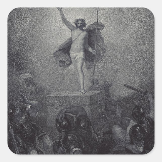 Resurrection of Jesus Christ Square Sticker (Front)