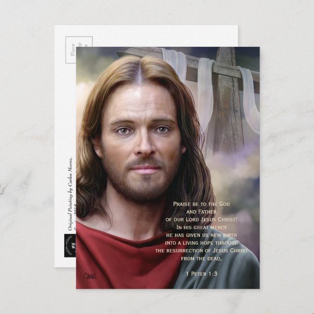Resurrection of Jesus Painting Easter Postcards (Front/Back)
