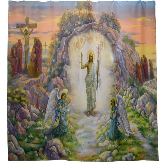Resurrection of Jesus Shower Curtain (Front)