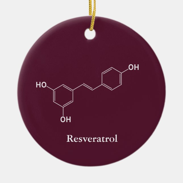 Resveratrol Wine Molecule Chemistry Science Ceramic Ornament (Front)