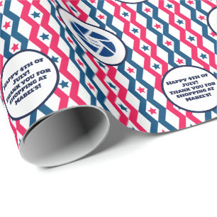 Retail Business 4th of July Diamond Logo Text  Wrapping Paper