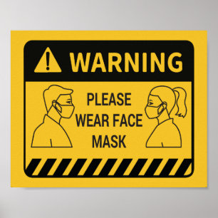 Retail Covid 19 Please Wear Face Mask Poster
