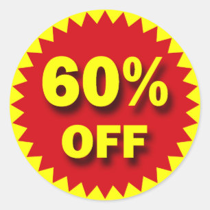 RETAIL SALE BADGE - 60% OFF CLASSIC ROUND STICKER