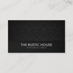 Retail Shop Store Black Damask Business Card
