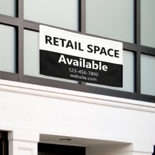 Retail Space Available Phone Number Website White Banner