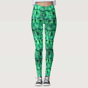 Retangulares shapes em diferente verde e manchado leggings