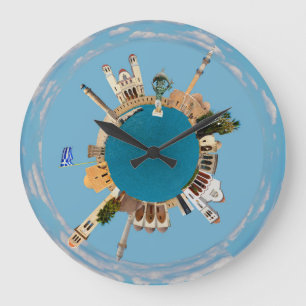 Rethymno city Greece little tiny planet landmark a Large Clock