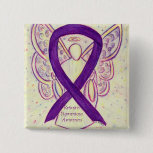 Retinitis Pigmentos Awareness Angel Ribbon Art Pin