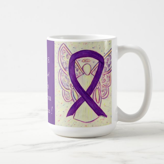 Retinitis Pigmentosa Awareness Ribbon Angel Mug (Right)