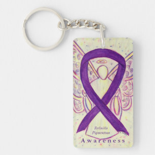 Retinitis Pigmentosa Awareness Ribbon Keychain