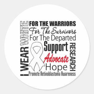 Retinoblastoma I Wear White Ribbon TRIBUTE Classic Round Sticker