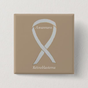 Retinoblastoma White Awareness Ribbon Custom Pin
