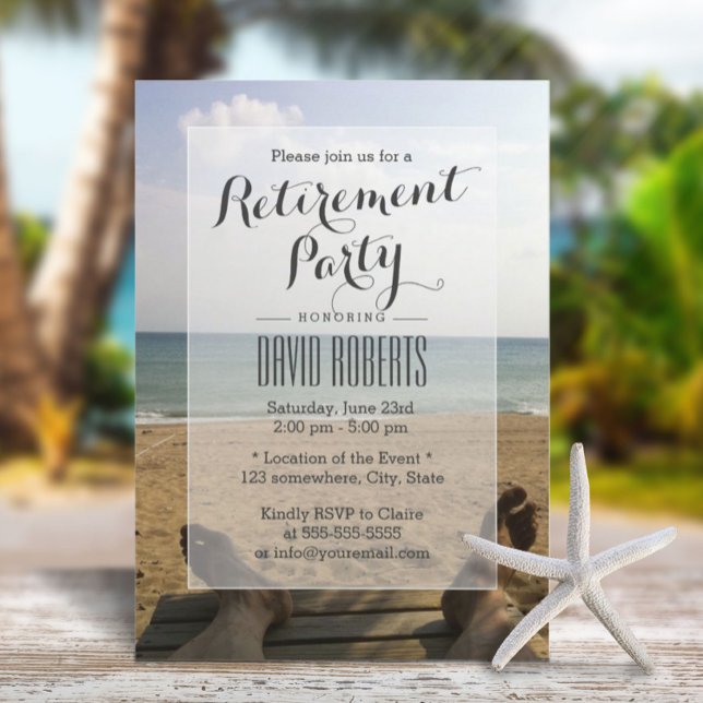 Retire on the Beach Retirement Party Invitations (Creator Uploaded)
