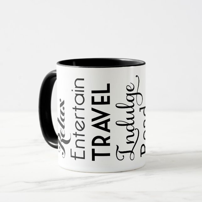 Retire Typography Inspirational Retirement Words Mug (Front Left)