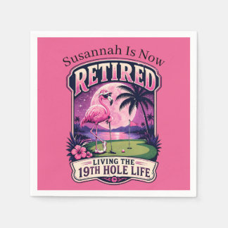 Retired 19th Hole Golf Retirement Party Napkin