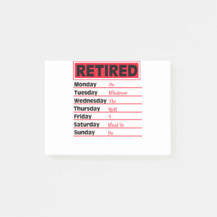Retired 2020 Schedule Retirement Gifts Post-it Notes