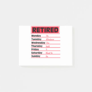 Retired 2020 Schedule Retirement Gifts Post-it Notes