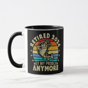 Retired 2024 Not My Problem Anymore Funny Fishing  Mug
