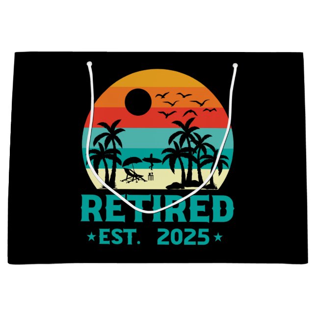 Retired 2025 Retirement  Large Gift Bag (Front)
