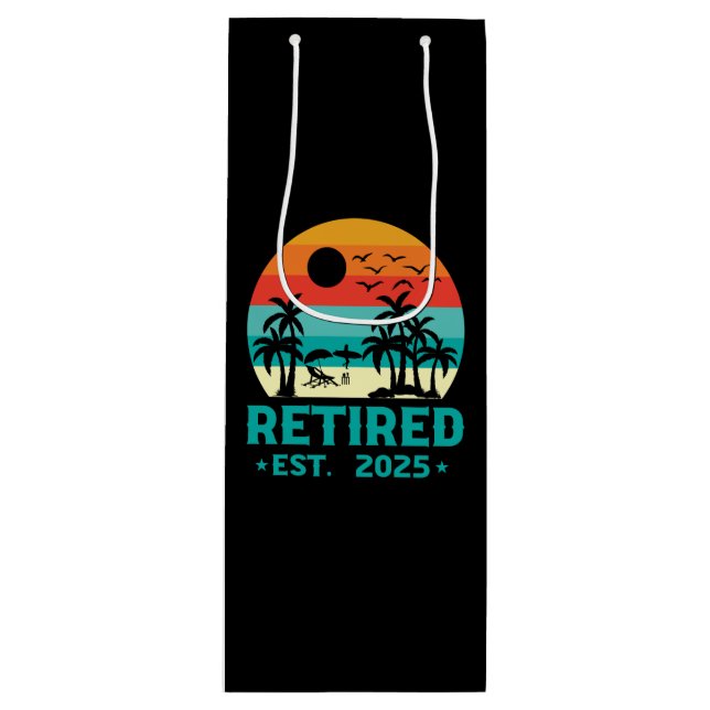 Retired 2025 Retirement  Wine Gift Bag (Front)