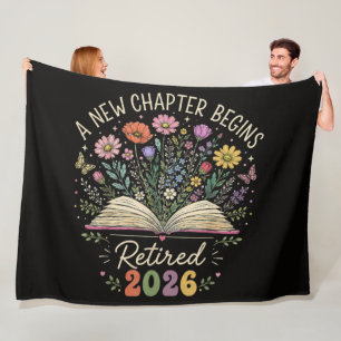 retired 2026 a new chapter begins retirement fleece blanket