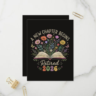 Retired 2026 A New Chapter Begins Retirement Invitation Postcard