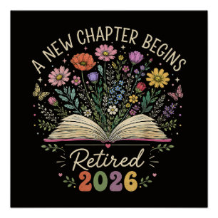 Retired 2026 A New Chapter Begins Retirement Poster