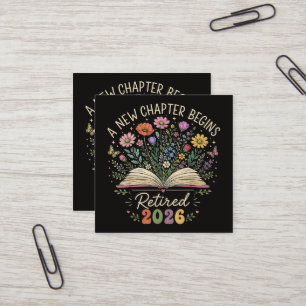Retired 2026 A New Chapter Begins Retirement Square Business Card