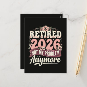Retired 2026 Not My Problem Anymore Floral Holiday Postcard