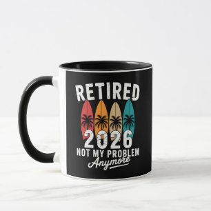 Retired 2026 Not My Problem Anymore Hawaii Palm Mug