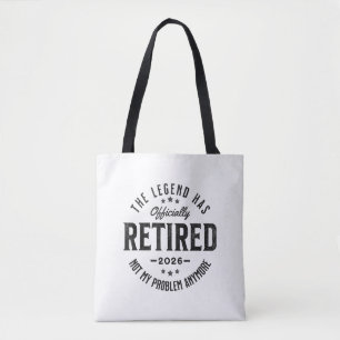 Retired 2026 not My Problem Anymore Vintage Retro Tote Bag