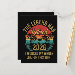 Retired 2026 Worked Whole Life For This Retiret Holiday Postcard