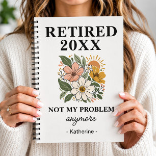 Retired 2027 Personalised Retirement Gifts Women Notebook