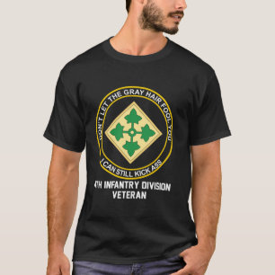 Retired 4th Infantry Division Funny Old Man US Arm T-Shirt