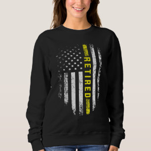 Retired 911 Dispatcher Thin Yellow Line Flag Sweatshirt