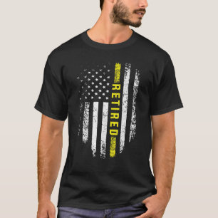 Retired 911 Dispatcher Thin Yellow Line Flag T-Shirt