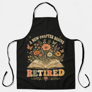 Retired A New Chapter Begins Retro Floral Book Apron