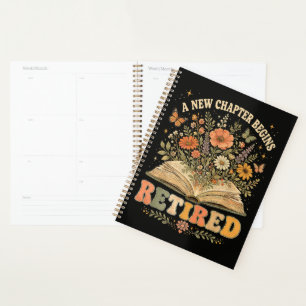 Retired A New Chapter Begins Retro Floral Book Planner
