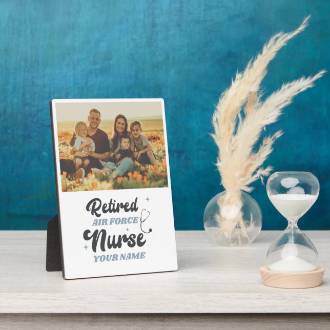 Retired Air Force Nurse Retirement Custom Photo Plaque (Side)