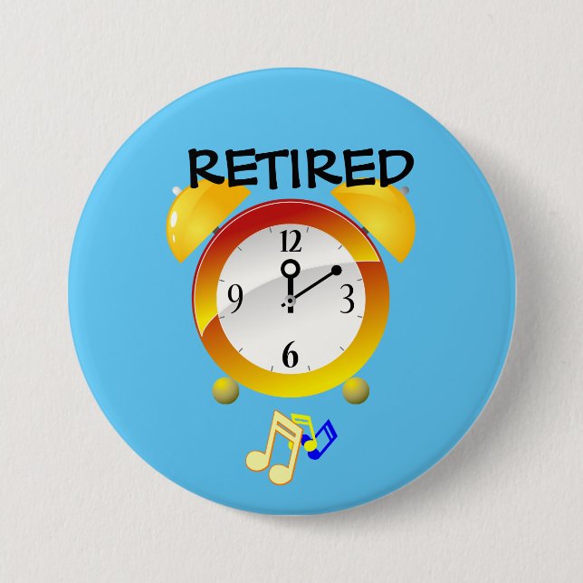 Retired Alarm Clock 7.5 Cm Round Badge (Front)