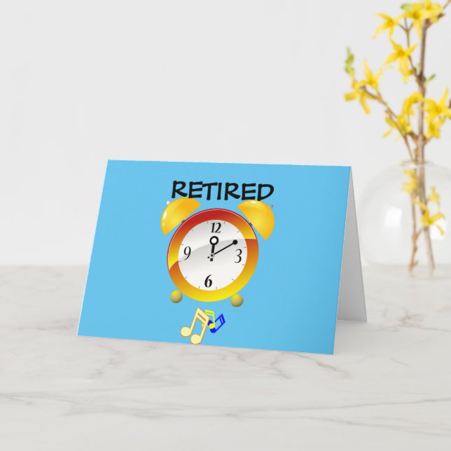 Retired Alarm Clock Card (Yellow Flower)