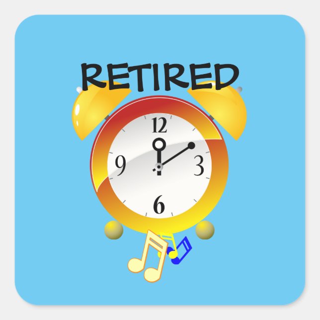 Retired Alarm Clock Square Sticker (Front)
