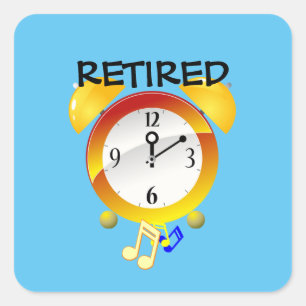 Retired Alarm Clock Square Sticker