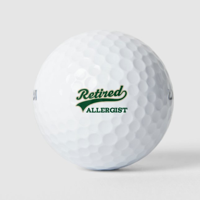 Retired Allergist Funny Retirement Golf Balls (Front)