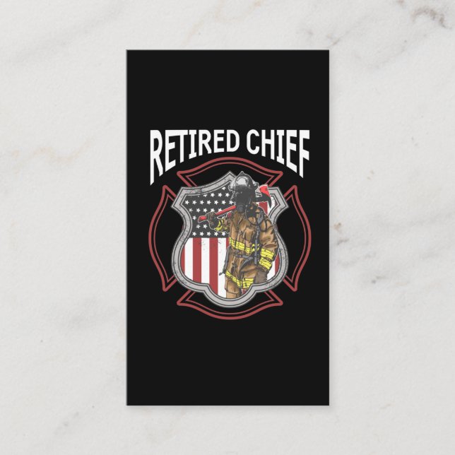 Retired American Firefighter Fireman Retirement Business Card (Front)