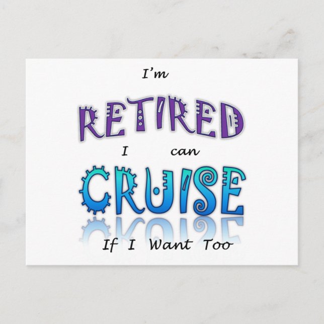 Retired and Cruising Fun in The Sun Postcard (Front)
