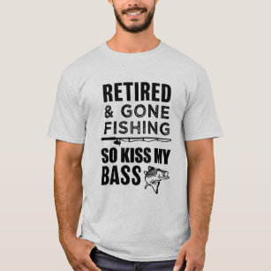  Kiss My Bass Funny Fishing Apparel : Clothing, Shoes & Jewelry